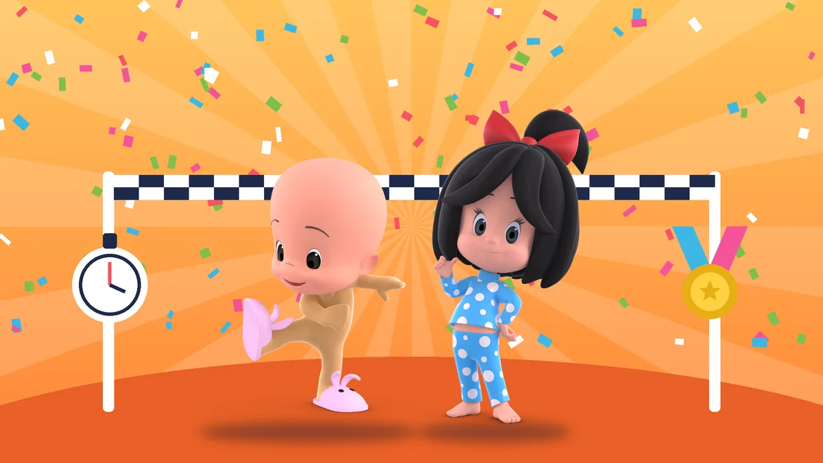 Ilustración del cuento «La gran carrera del pijama»